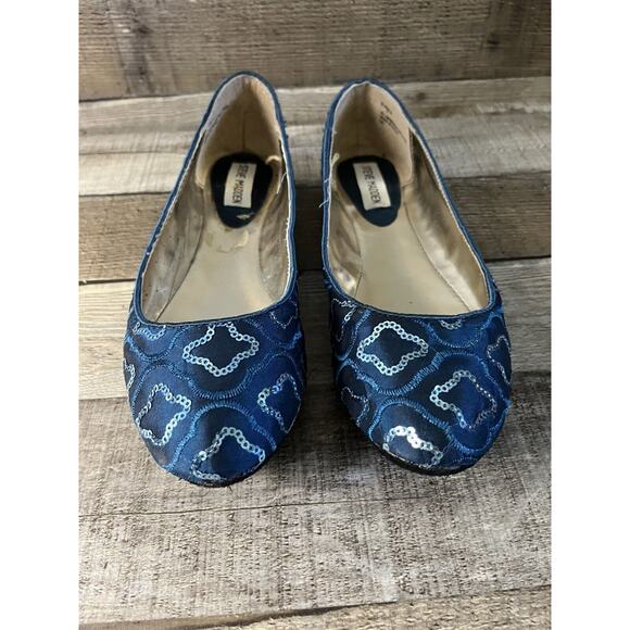 Steve Madden Blue Ballet Flats with Sequins and Embroidery Size 7 - Picture 2 of 7